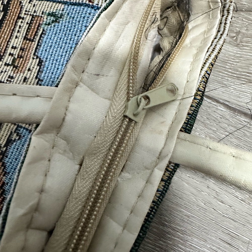 VTG 70’s Jerusalem Themed Tote Bag Quilted Multicolor - Picture 5 of 7